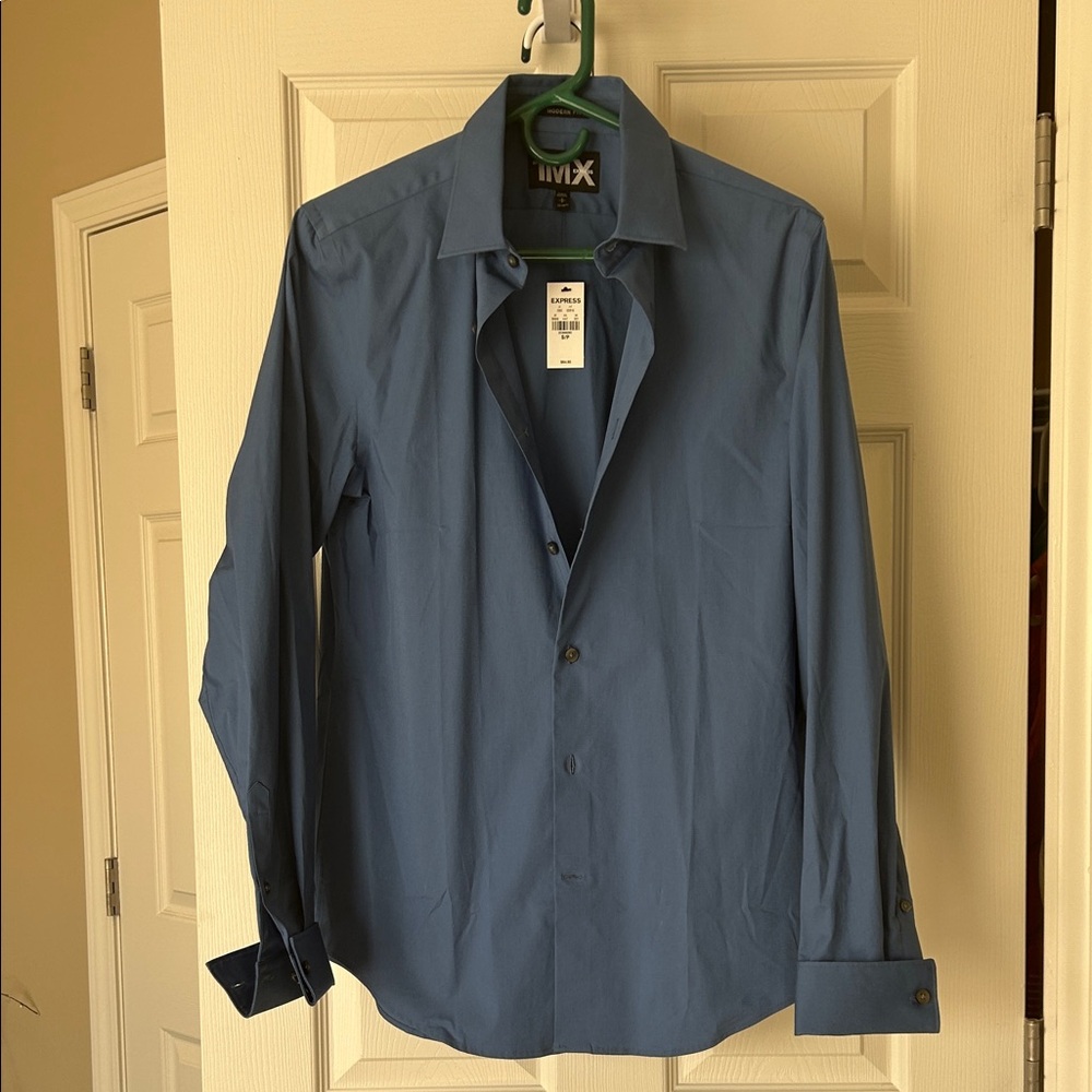 Express Modern Fit Blue Shirt